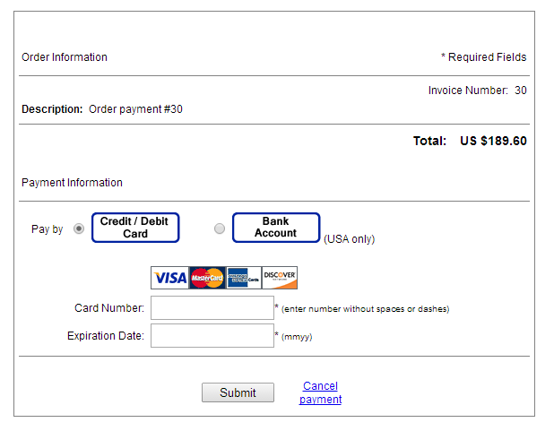 Authorize.Net DPM payment gateway
